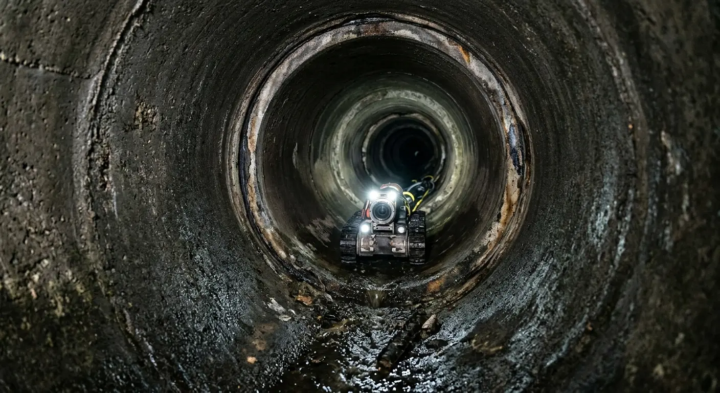 Robotic sewer camera inspecting pipe interior for Sewer Line Repair in Gainesville